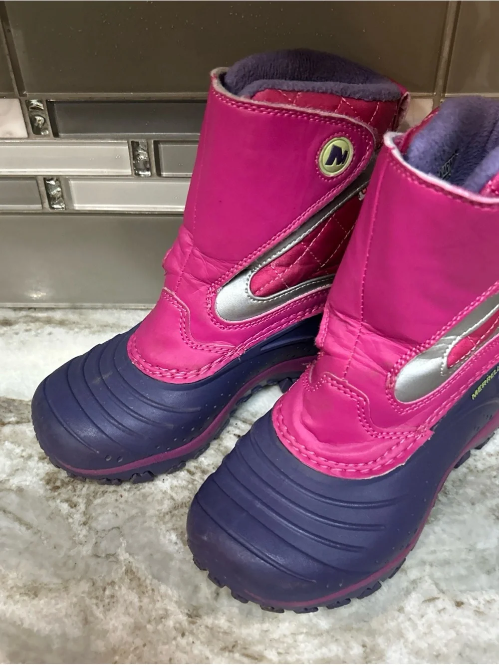 MERRELL Snow Rain Boots Waterproof -25 Degree Warm Insulated Sz 12 kids